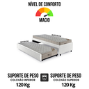 Ver imagem 6 de Bicama Box Solteiro Courino Linho Branco 88x188 com Dois Colchões Airtech Molas Ensacadas Ortobom
