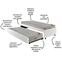 Ver imagem 4 de Bicama Box Solteiro Courino Linho Branco 88x188 com Dois Colchões Airtech Molas Ensacadas Ortobom