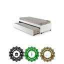 Ver imagem 5 de Bicama Box Solteiro Courino Linho Branco 88x188 com Dois Colchões Airtech Molas Ensacadas Ortobom