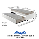 Ver imagem 2 de Bicama Box Solteiro Courino Linho Branco 88x188 com Dois Colchões Airtech Molas Ensacadas Ortobom