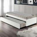 Ver imagem 3 de Bicama Box Solteiro Courino Linho Branco 88x188 com Dois Colchões Airtech Molas Ensacadas Ortobom