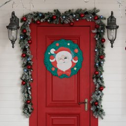 Guirlanda de Natal em Mdf - Natal em Sua Porta- Área Externa/interna/porta/papai Noel/natal - 4