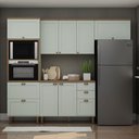 Ver imagem 1 de Cozinha Completa Luna 8 Portas 4 Gavetas 100% MDF Mint/Ébano - Genialflex