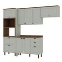 Ver imagem 2 de Cozinha Completa Luna 8 Portas 4 Gavetas 100% MDF Mint/Ébano - Genialflex