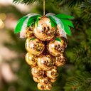Ver imagem 2 de Enfeite de Árvore de Natal Cacho de Uva Bolas Dourado Plástico Decoração 18cm 30cm