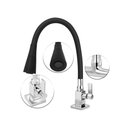Ver imagem 3 de Torneira Quadrada Metal Gourmet Cozinha Mesa Bancada C Ducha:Preto