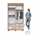 Ver imagem 5 de Conjunto Quarto de Solteiro Roupeiro Flórida + Cômoda Monique 100% MDF Yescasa