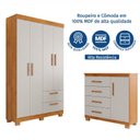 Ver imagem 6 de Conjunto Quarto de Solteiro Roupeiro Flórida + Cômoda Monique 100% MDF Yescasa