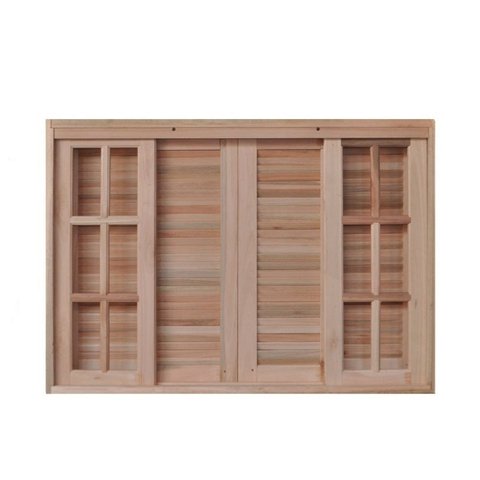 Janela de Madeira Veneziana 200x100cm 6 Folhas Rodam Eucalipto