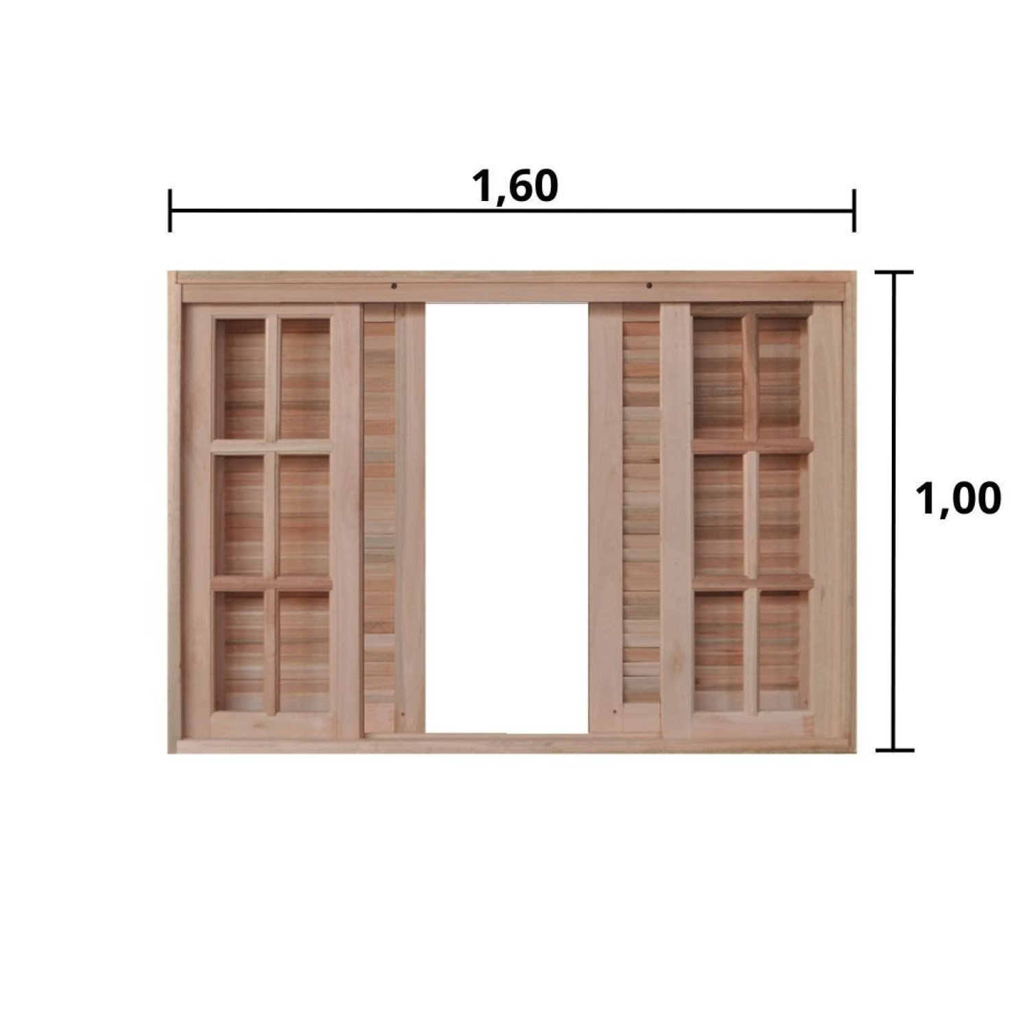 Janela de Madeira Veneziana 160x100cm 6 Folhas Rodam  - 3