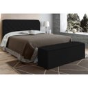 Ver imagem 1 de Cabeceira com Calçadeira Baú Para Colchão Box de 160 cm Paris - JS Móveis - Suede Amassado Preto
