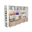 Ver imagem 2 de Organizador Infantil Nico com Baús e Porta Livros MDF 182cm Amadeirado Woodcore