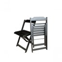 Ver imagem 4 de Conjunto Mesa Dobrável 70x70 Tampo Mdf e 02 Cadeiras Dobrável Retrátil Imbuia-preto