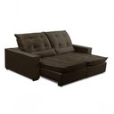 Ver imagem 2 de Sofa Retratil Reclinavel 2 Lugares 2,00m Atlantis Veludo Marrom Lansofbr