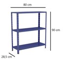 Ver imagem 2 de Estante Aço 3 Prateleiras Livros Cozinha Quarto Eaf007 Azul