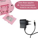Ver imagem 5 de Mini Máquina de Costura Elétrica com Mesa Portátil 2 Velocidades Pedal Luz Bivolt Rosa Importway