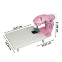 Ver imagem 2 de Mini Máquina de Costura Elétrica com Mesa Portátil 2 Velocidades Pedal Luz Bivolt Rosa Importway