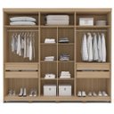 Ver imagem 3 de Roupeiro Barcelona MDF 6 Portas 270x235,5cm Carvalho/Off White 250708