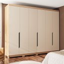 Ver imagem 1 de Roupeiro Barcelona MDF 6 Portas 270x235,5cm Carvalho/Off White 250708