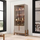 Ver imagem 2 de Cristaleira 02 Portas Lia 180 cm Off White e Cedro - D’Rossi