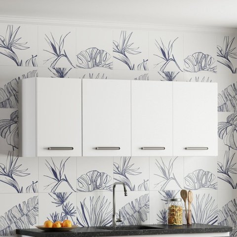 Armário Aéreo para Cozinha em Aço 144cm Novo Vênus Branco