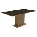 Ver imagem 1 de Mesa Madesa Retangular Tampo de Vidro 5275 Rustic/Preto Cor:Rustic/Preto