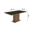 Ver imagem 2 de Mesa Madesa Retangular Tampo de Vidro 5275 Rustic/Preto Cor:Rustic/Preto