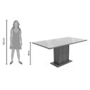 Ver imagem 3 de Mesa Madesa Retangular Tampo de Vidro 5275 Rustic/Preto Cor:Rustic/Preto