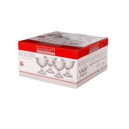 Jogo com 4 Taças para Sobremesa Graffiato de Vidro Transparente 200ml - 4