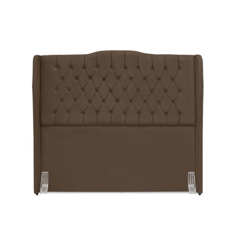 Cabeceira de Cama Box Queen 160 Cm Dubai Premium - Veludo Marrom