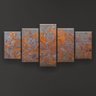 Quadro Decorativo Pintura Textura Ferrugem 129x61 5pc Sala - 3
