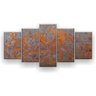 Quadro Decorativo Pintura Textura Ferrugem 129x61 5pc Sala - 2