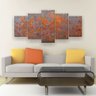 Quadro Decorativo Pintura Textura Ferrugem 129x61 5pc Sala - 1