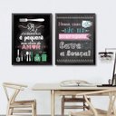 Ver imagem 1 de Kit 2 Quadros Cozinha Pequena - Lave a Louça 45x34cm:madeira Branca