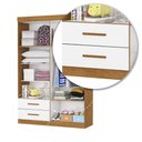 Ver imagem 6 de Guarda-Roupa Infantil 4 Portas 2 Gavetas com Cabideiro 118,5cm Multimóveis CR35558 Madeirado/Branco