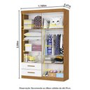 Ver imagem 4 de Guarda-Roupa Infantil 4 Portas 2 Gavetas com Cabideiro 118,5cm Multimóveis CR35558 Madeirado/Branco