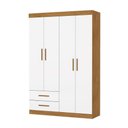 Ver imagem 2 de Guarda-Roupa Infantil 4 Portas 2 Gavetas com Cabideiro 118,5cm Multimóveis CR35558 Madeirado/Branco