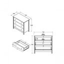 Ver mais imagens de Conjunto Quarto Bebê Berço + Cômoda + Colchão Bbi-56 Dm-219 3 Gavetas MDP e MDF Branco Ditália