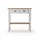 Ver imagem 2 de Aparador 2 Gavetas Clássico Pequeno MDF Montado Ecomem Prateleira Branco - Imbuia