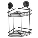 Ver imagem 4 de Suporte Porta Shampoo Preto com Ventosa Duplo Cantoneira Para Banheiro Faciliti