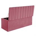 Ver imagem 3 de Calçadeira Baú Recamier Estofada Cama de Solteiro 100cm Carla Suede Rosa Bebe- Mabe Magazine