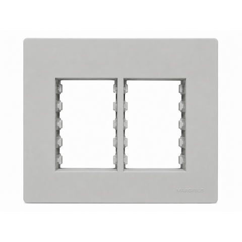 Placa + Suporte 4x4 6 Postos Infiniti Plus Níquel Margirius Cor:Níquel