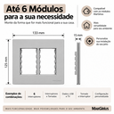 Ver imagem 5 de Placa + Suporte 4x4 6 Postos Infiniti Plus Níquel Margirius Cor:Níquel