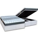 Ver imagem 1 de Cama Box Baú King: Colchão Molas Castor Bonnel System Class One Face + Base CRC Courano White(