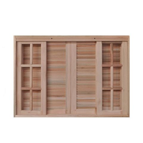 Janela de Madeira Veneziana 140x100cm 6 Folhas Rodam Eucalipto