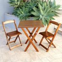 Ver imagem 5 de Kit De 20 Conjuntos De Mesa Dobrável 70x70 Com 2 Cadeiras Imbuia Cor: Marrom