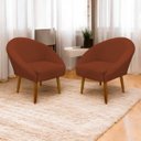 Ver imagem 2 de Kit 2 Poltronas Decorativa para Sala Recepção Manicure Consultório Stella Suede