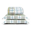 Ver imagem 1 de Kit Cobre Leito Colcha Belle Casal Padrão Estampado Dupla Face 400 Fios 3 Peças Grid Verde