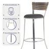 Banqueta Bistro para Bar, Cozinha, Balcão em Alumínio e Fibra Tc Zanutto 5 Unidades Capuccino - 4