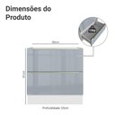 Ver imagem 2 de Balcão de Cozinha 80 cm 2 Gavetas (sem Tampo) Branco/Cinza Lux Madesa